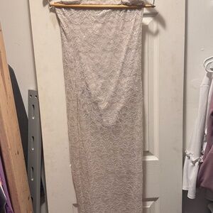 Elegant Lace Maxi Skirt in Cream